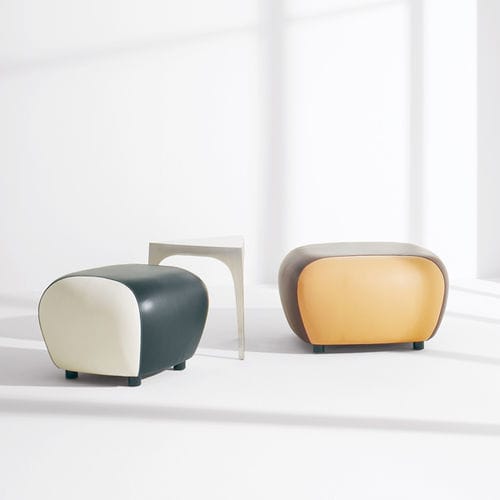 Pouf contemporaneo - BLOTTOMAN™  - Nienkamper - in tessuto / in pelle / in legno massiccio