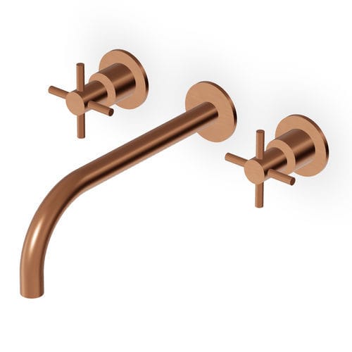 Miscelatore doppio comando per lavabo - ZHM761 series - ZUCCHETTI - da parete / in acciaio inossidabile / da bagno