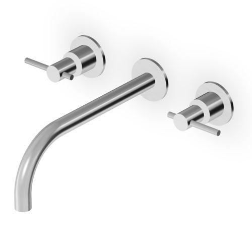Miscelatore doppio comando per lavabo - ZHL761 series - ZUCCHETTI - da parete / in acciaio inossidabile / da bagno