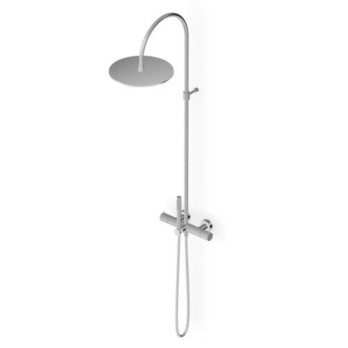 Colonna doccia in acciaio inossidabile - ZHE758 series - ZUCCHETTI - da parete / contemporanea / con miscelatore