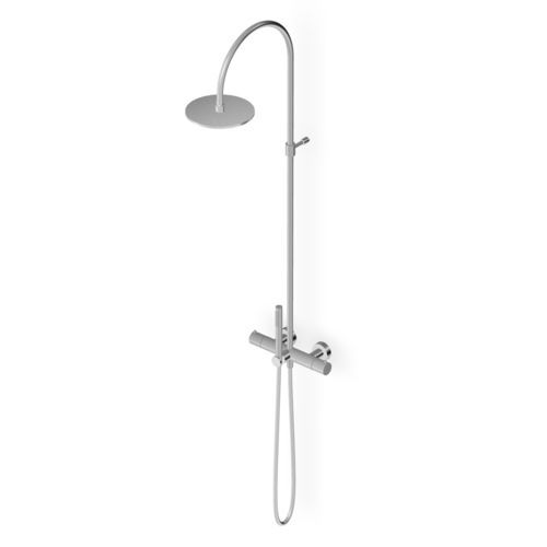 Colonna doccia in acciaio inossidabile - ZHE763 series - ZUCCHETTI - da parete / contemporanea / con miscelatore