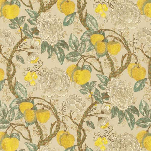 Tessuto da tappezzeria - KUMQUAT - TOILES DE MAYENNE - per tende / per tende a rullo / a fiori