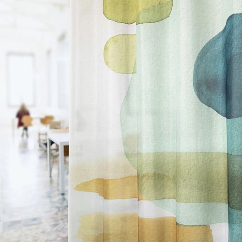 Tendina voile a motivi - SWAN+PRINT   - Vescom - poliestere FR / trasparente / lavabile