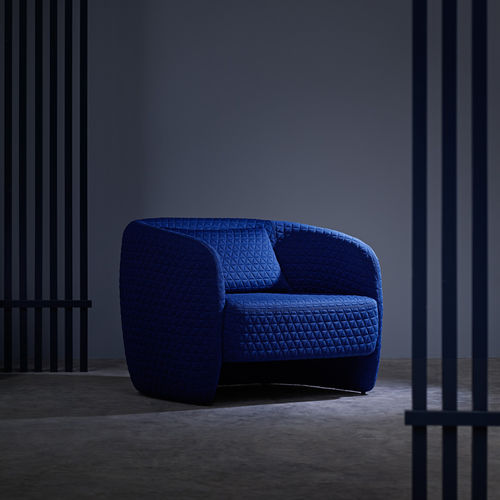 Poltrona contemporanea - PLUM - CAPDELL - in tessuto / grigia / blu