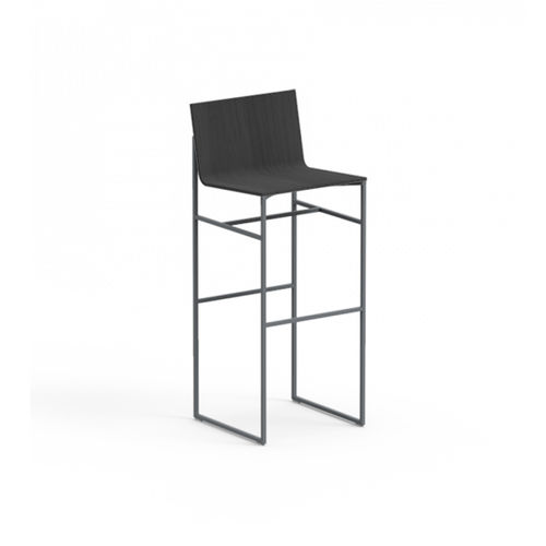Sedia alta contemporanea - A - CAPDELL - da interno / in rovere / con supporto in acciaio
