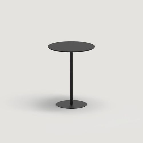 Tavolo alto contemporaneo - BASIC - CAPDELL - in melaminico / con supporto in acciaio / rotondo