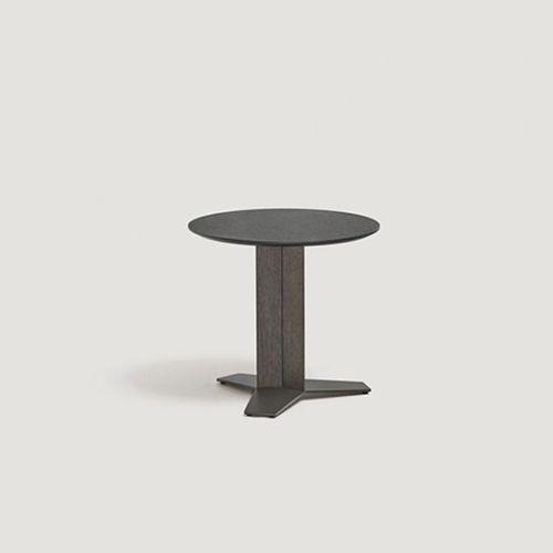 Tavolino basso contemporaneo - TRISTAR - CAPDELL - in rovere / impiallacciato in legno / con supporto in alluminio