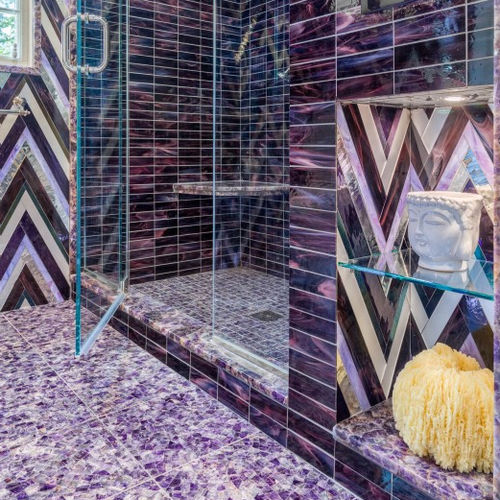 Piastrella in pietra semipreziosa - AMETHYST - ARTISTIC TILE - levigata / da bagno / da parete