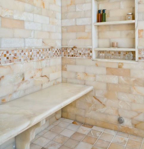 Piastrella in pietra naturale - BIANCO ONYX SELECT - ARTISTIC TILE - levigata / da bagno / da parete