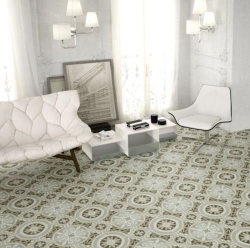 Piastrella in gres porcellanato - HYDRAULIC GREY - ARTISTIC TILE - levigata / da interno / da pavimento