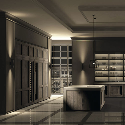 Cucina contemporanea - STEP NOGAL VELHO - MUEBLES DOCA - in noce / in pietra / con isola