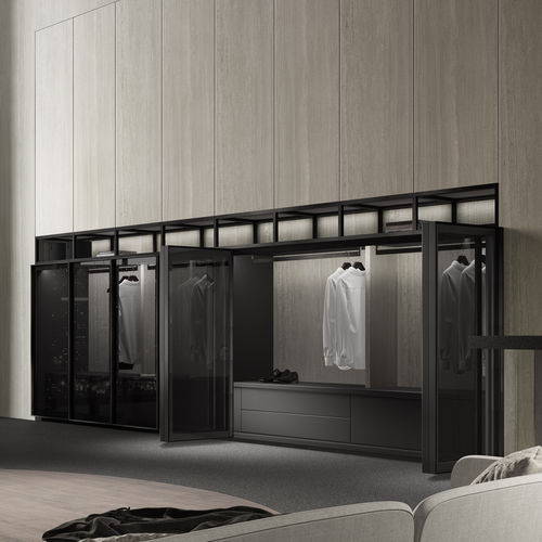 Armadio contemporaneo - LUXURY STONES ARGENTUM LEACH GRIS - MUEBLES DOCA - in vetro / in pietra / con ante battenti