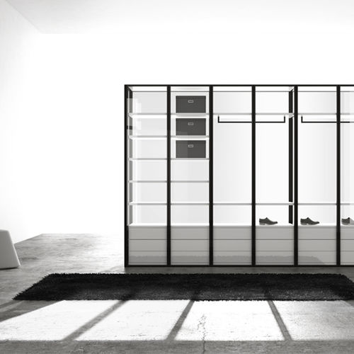 Armadio contemporaneo - LEACH TRANSPARENTE  - MUEBLES DOCA - in legno laccato / in vetro / in metallo