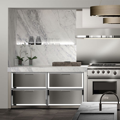 Cucina contemporanea - ELEGANCE - MUEBLES DOCA - in acciaio / in alluminio / con isola