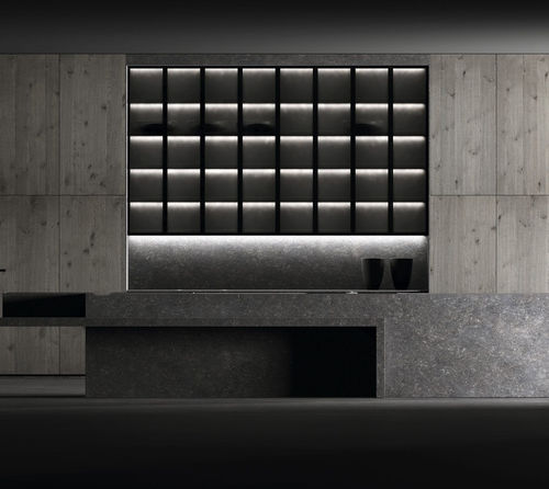 Cucina contemporanea - LUXURY ARGUS  - MUEBLES DOCA - impiallacciata in legno / in pietra / con isola