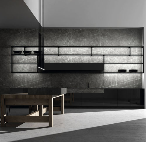 Cucina contemporanea - IDECO NEGRO BRILLO - MUEBLES DOCA - in rovere / in pietra / con isola