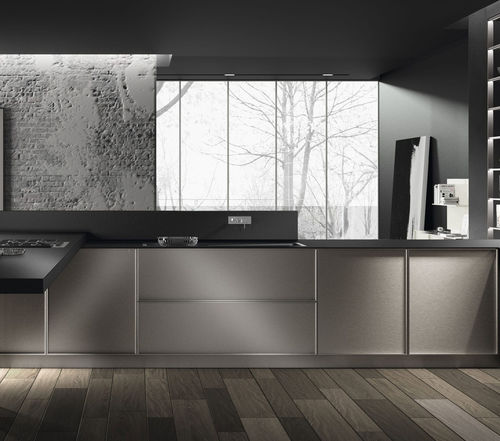 Cucina contemporanea - ANVIL ACERO / FRAME KAREE  - MUEBLES DOCA - in acciaio / in alluminio anodizzato / a U