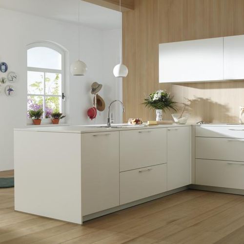 Cucina contemporanea - ARIANE 2 - SANTOS - in melaminico / a L / con impugnature