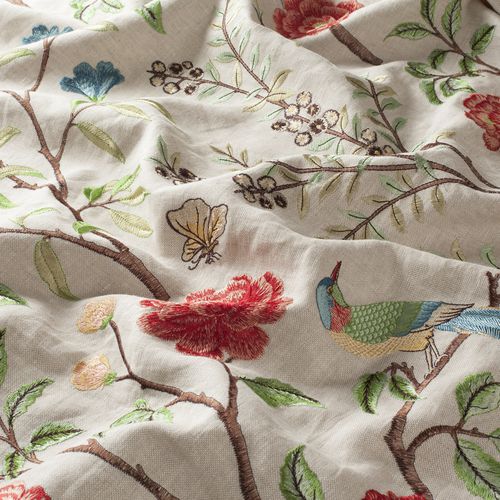 Tessuto per tende - SOMERSET - JAB ANSTOETZ FABRICS - con motivi naturali / in poliestere / in lino