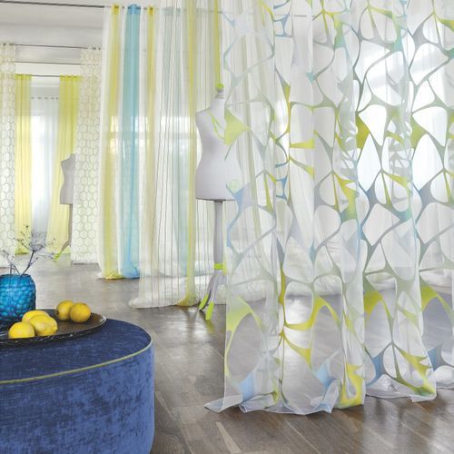 Tendina voile con motivi geometrici - FANCY - JAB ANSTOETZ FABRICS - in viscosa / in poliestere / con motivo stampato