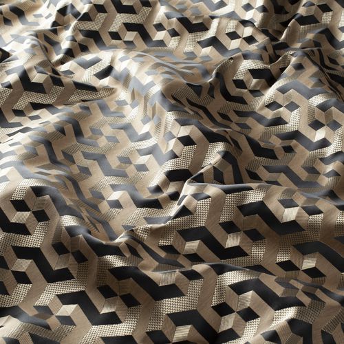 Tessuto per tende - MALACHIT - JAB ANSTOETZ FABRICS - con motivi geometrici / in poliestere / in cotone