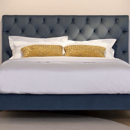 Testiera per letto matrimoniale - CLAIRE  - SCHRAMM - chesterfield / in tessuto / imbottita