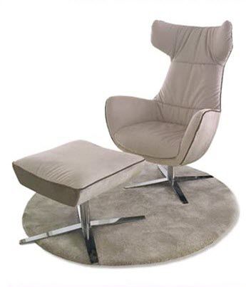 Poltrona contemporanea - CHARME - GRASSOLER - in pelle / in tessuto / con poggiapiedi