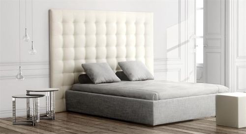 Testiera per letto matrimoniale - GRASSOLER - contemporanea / in tessuto / in pelle