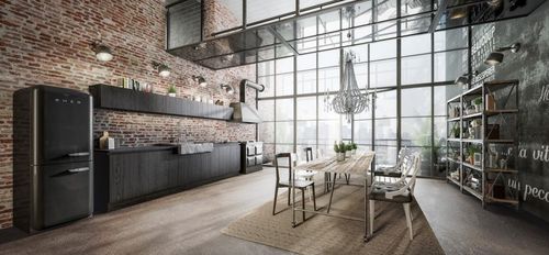 Cucina contemporanea - B50 - BERLONI - in legno / in melaminico / senza maniglie
