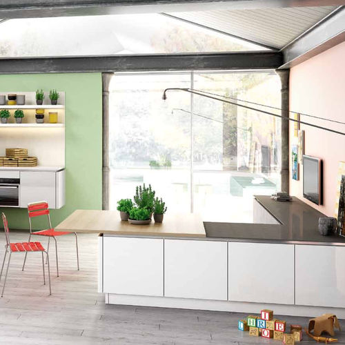 Cucina contemporanea - B50 - BERLONI - in laminato / a L / senza maniglie