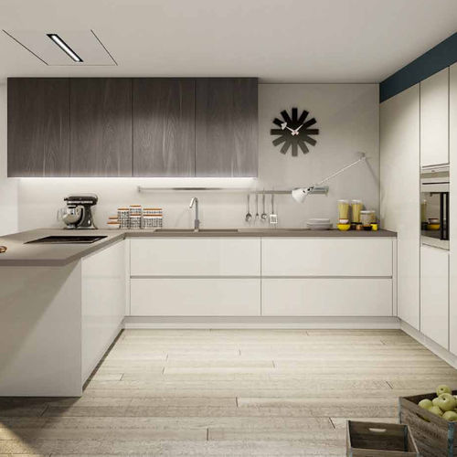Cucina contemporanea - BRERA - BERLONI - in melaminico / a U / senza maniglie
