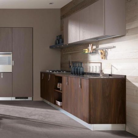 Cucina contemporanea - SUNNY - BERLONI - in legno / senza maniglie / con impugnature