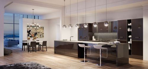 Cucina contemporanea - SOHO - BERLONI - in acciaio inossidabile / impiallacciata in legno / con isola