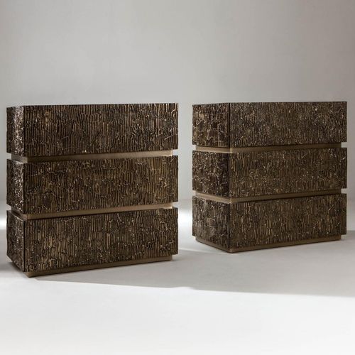 Comodino contemporaneo - CORTECCIA - LAURAMERONI - in metallo / in marmo / con supporto in metallo