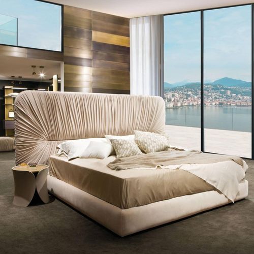 Letto matrimoniale - DRAPÈ - LAURAMERONI - contemporaneo / imbottito / con testiera