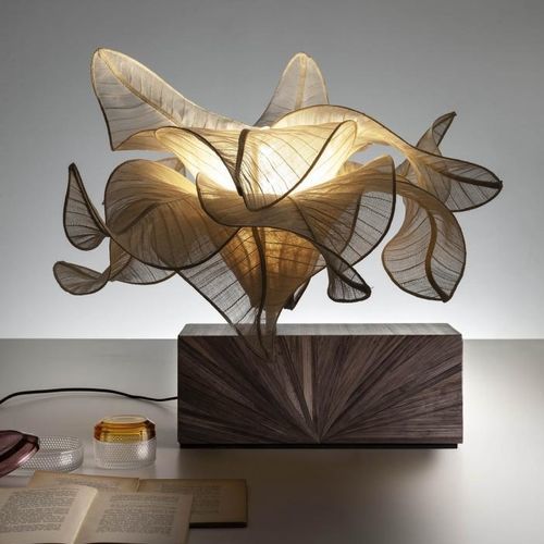 Lampada da tavolo - Aurizia - LAURAMERONI - in legno / in paglia / contemporanea