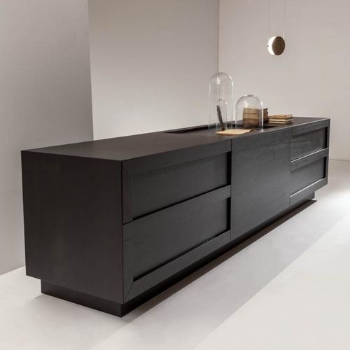 Credenza contemporanea - ML 23 - LAURAMERONI - in legno / con cassetti / nera