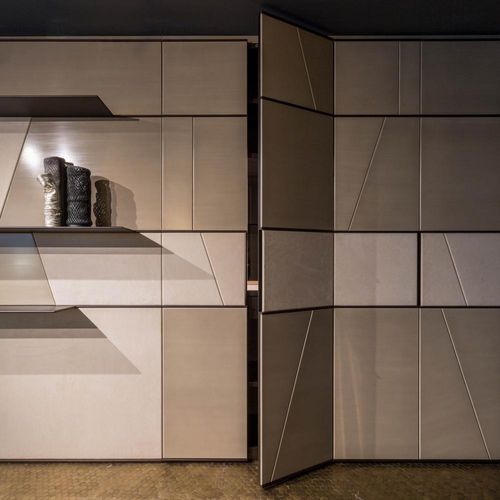 Armadio modulare - Terre - LAURAMERONI - contemporaneo / in legno / in pelle