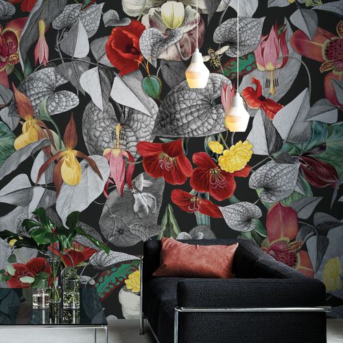 Carta da parati contemporanea - GARDENIA  - Fischbacher 1819 - in vinile / con motivi floreali / aspetto tessuto