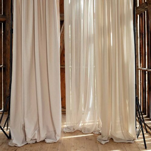 Tendina voile a tinta unita - AROSA - Fischbacher 1819 - in Trevira CS® / lavabile / Jacquard
