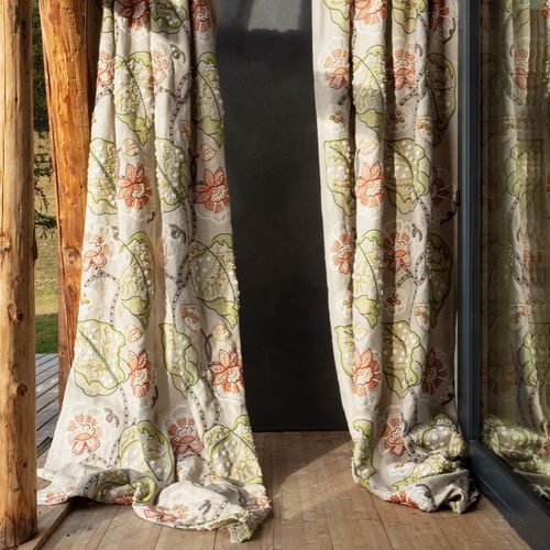 Tessuto per tende - HANDMADE - Fischbacher 1819 - a fiori / in lino / in poliestere (PES)