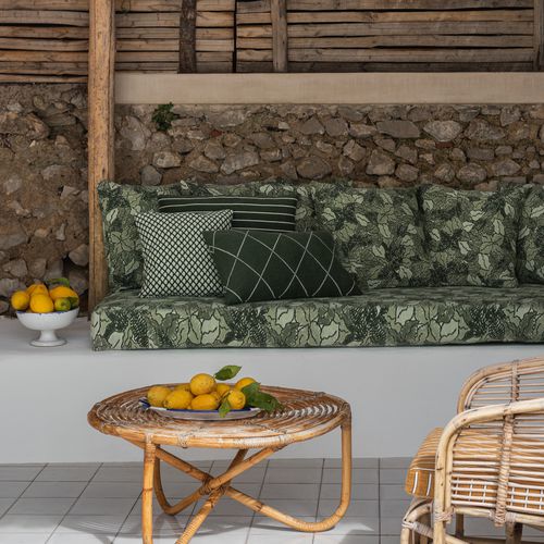 Tessuto da tappezzeria - CAPRI FLORA  - Fischbacher 1819 - con motivi naturali / in poliestere / in canapa