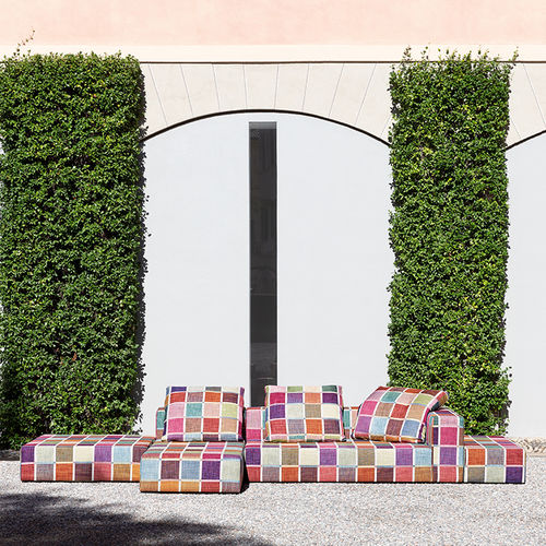Tessuto da tappezzeria - DANCING FLOWERS - MISSONI HOME - a quadretti / multicolore / in Trevira CS®