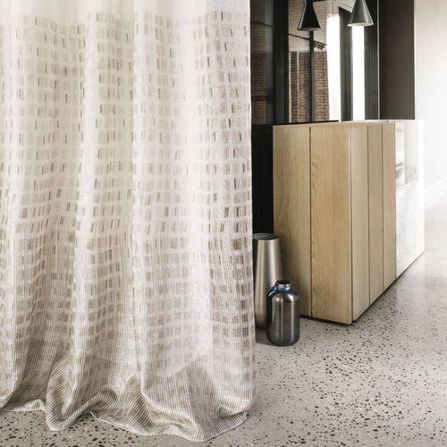Tendina voile con motivi geometrici - KAW - CASAMANCE - in lino / lavabile / con motivo stampato