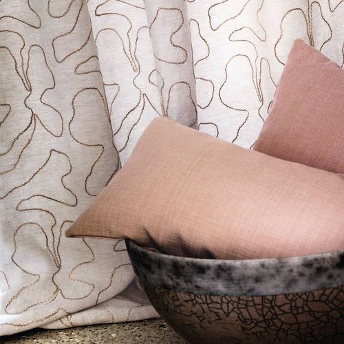 Tessuto per tende - SILLON - CASAMANCE - con motivo iridescente / in lino / ricamato