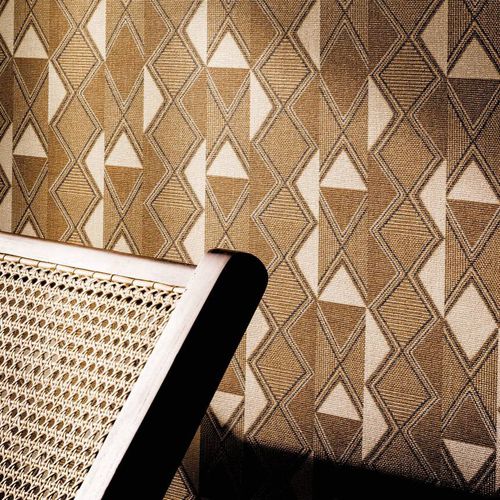 Carta da parati contemporanea - CALCADA - CASAMANCE - in vinile / con motivi geometrici / aspetto tessuto