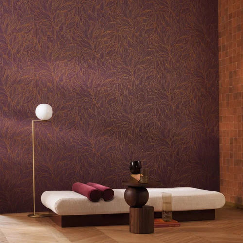 Carta da parati contemporanea - HOSTA  - CASAMANCE - con motivi naturali / aspetto tessuto / grigia