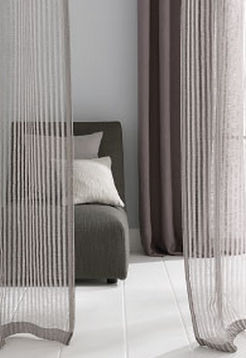 Tendina voile a righe - LUANA - SAHCO - in lino