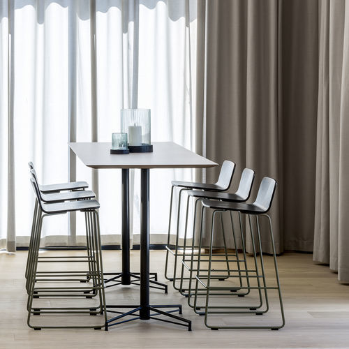 Sedia alta contemporanea - ROBBIE BS - JOHANSON - da interno / in tessuto / in metallo