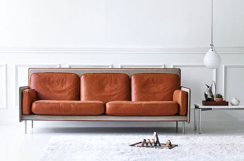 Divano contemporaneo - HECTOR: EJ 480 - Erik Jørgensen - in pelle / a schienale alto / marrone